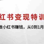 （4377期）小红书变现特训营：带你做小红书赚钱，从0到1月入过万