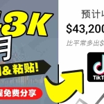 （4371期）2022抖音国际版Tiktok赚钱项目：每天上传一个视频就轻松月入$43200