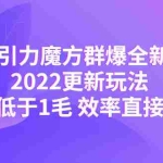(4368期)2022引力魔方群爆全新战术:2022更新玩法,PPC低于1毛 效率直接提升