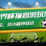 (4352期)最新口子-世界杯撸音浪教程,稳定,挂小程序玩法  价值998