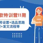 (4315期)小红书爆款特训营11期:人设定位+账号设置+选品思路+拍照教程+发文流程等