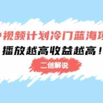 （4308期）中视频计划冷门蓝海项目【二创解说】培训课程：播放越高收益越高！
