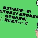 (4293期)教你如何拍摄怎么剪辑钓鱼短视频,做钓鱼自媒体!网红能月入一万