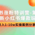 （4321期）小红书涨粉特训营-第四期：最新小红书爆款玩法，月入1-10w实操案例分享