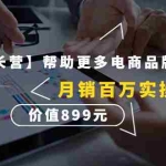 (4264期)【王牌增长营】帮助更多电商品牌全域增长,月销百万实操干货,价值899元