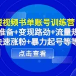 (4256期)短视频书单账号训练营,前期准备+变现路劲+流量规则+快速涨粉+暴力起号等等