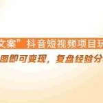 (4248期)“毒文案”抖音短视频项目玩法,小程序拿图即可变现,复盘经验分享给大家