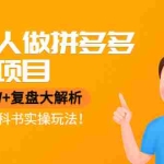 (4237期)普通人做拼多多虚拟项目,月入1W+复盘大解析,堪称教科书实操玩法!