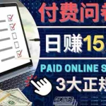 (4208期)参与付费调查,利用自己的空闲时间完成问卷,适合新手的平台,日赚15美元