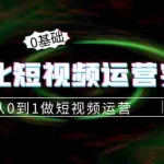 (4121期)精细化短视频运营实操课,从0到1做短视频运营:算法篇+定位篇+内容篇