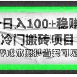 (4041期)4个稳赚的冷门搬砖项目,每个项目日入100+小白零成本照抄当天可见收益