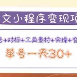 (3875期)图文案小程序变现项目:养号+对标+工具素材+实操+变现,单号一天30+
