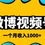 (3865期)微博视频号简单搬砖项目,操作方法很简单,一个月1000左右收入