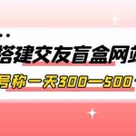 (3793期)搭建交友盲盒网站,号称一天300—500+【源码+教程】