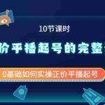 (3750期)正价平播起号的完整过程:0基础如何实操正价平播起号(10节课时)