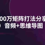 (3748期)某线下培训:月销3000万矩阵打法分享与实操(两天)音频+思维导图
