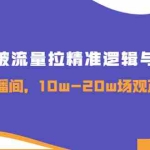 (3689期)新号破流量拉精准逻辑与方法,引爆直播间,10w-20w场观正价玩法