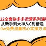 (3654期)2022全套拼多多运营课程,从新手到大神从0到精通,10w免费流量核心实操方法