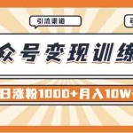 (3495期)【某公众号变现营第二期】0成本日涨粉1000+让你月赚10W+(8月24号更新)