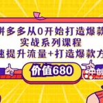 (3606期)拼多多从0开始打造爆款实战系列课程:快速提升流量+打造爆款方法