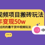 (3545期)《老吴·中视频项目搬砖玩法,一年变现50w》目前看过的的最干货中视频玩法