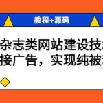 (3531期)博客杂志类网站建设技术,可对接广告,实现纯被动收益(教程+源码)