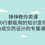 (3524期)铮铮教你卖课:360行都能用的知识变现课,为成交而设计的专属课程