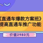 （3502期）《直通车爆款方案班》提高直通车推广功能