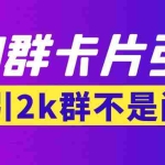 (3477期)【暴力引流】外面收费299QQ群最新卡片引流技术,日引2000人(群发软件+教程)
