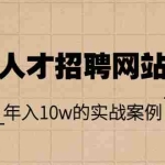 (3453期)智能人才招聘网站系统,年入10w的实战案例(搭建教程+源码)