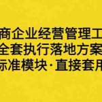 (3439期)外面卖198·电商企业经营管理工具:全套执行落地方案 标准模块·直接套用