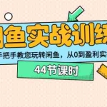 (3416期)闲鱼实战训练营:手把手教您玩转闲鱼,从0到盈利实操(44节课时)