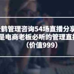(3398期)云鹤管理咨询54场直播分享年卡:这是电商老板必听的管理直播分享(价值999)