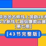(3369期)《拼多多名师线上领跑28天》2022全新线上超级爆款运营方向【第七期】43节课