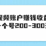 (3247期)某599元收费培训:卖中视频账户赚钱收益项目 一个号200-300元(13节完整版)
