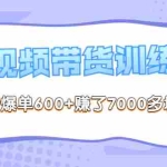 (3265期)《李鲆-短视频带货训练营第8期》抖音爆单600+赚了7000多块(原价2899元)