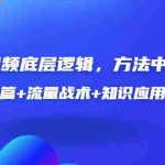 (3192期)短视频底层逻辑,方法中的方法,基石篇+流量战术+知识应用实战-价值389元