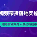 (3102期)排雷班-短视频带货落地实操课,跟着有结果的人做出有结果的事