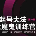 （3121期）五天起号魔鬼训练营，告别光学不练，逼自己上车，成败与否，5天拿到结果