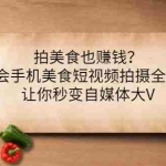 (3019期)拍美食也赚钱?学会手机美食短视频拍摄全攻略,让你秒变自媒体大V