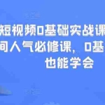（2999期）短视频0基础实战课+直播间人气必修课，0基础小白也能学会