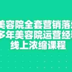 (2996期)网红美容院全套营销落地课程,多年美容院运营经验,线上浓缩课程