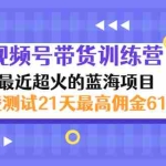 (2946期)外面收899【视频号带货训练营】最近超火:实测21天最高佣金61W(7月4日更新)