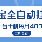 (2942期)【稳定挂机】稳定2年的淘宝全自动挂机项目,一个手机单月收益300-400左右+