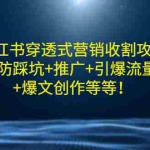 (2907期)小红书穿透式营销收割攻略+防踩坑+推广+引爆流量+爆文创作等等!