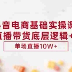 (2906期)抖音电商基础实操课,抖音直播带货底层逻辑+方法 单场直播10W+(价值980)