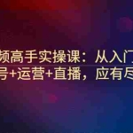 (2889期)短视频高手实操课:从入门到精通,账号+运营+直播,应有尽有!