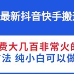 (2812期)6月3日最新抖音快手搬运技术 外面收费大几百非常火的搬运方法 纯小白可以做