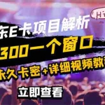 (2809期)京东无限E卡全自动挂机项目 号称日入500–1000【永久版脚本+详细操作教程】