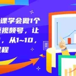 (2781期)1个人1门课学会做1个热门的短视频号,让你从0~1,从1~10,打造全过程